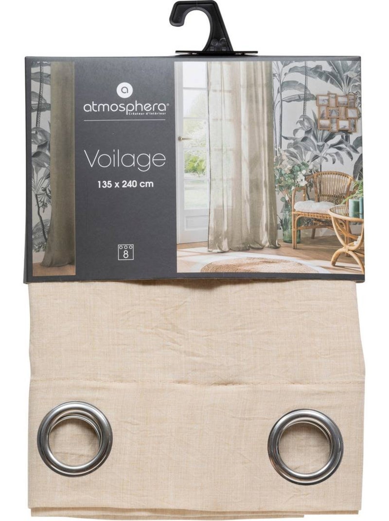 Tenda a rete paxta 135x240cm in lino beige Verderame - Kiabi