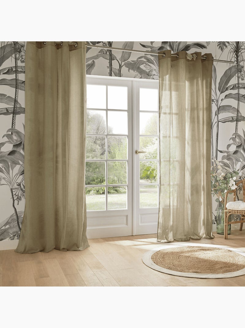 Tenda a rete paxta 135x240cm in lino beige Verderame - Kiabi