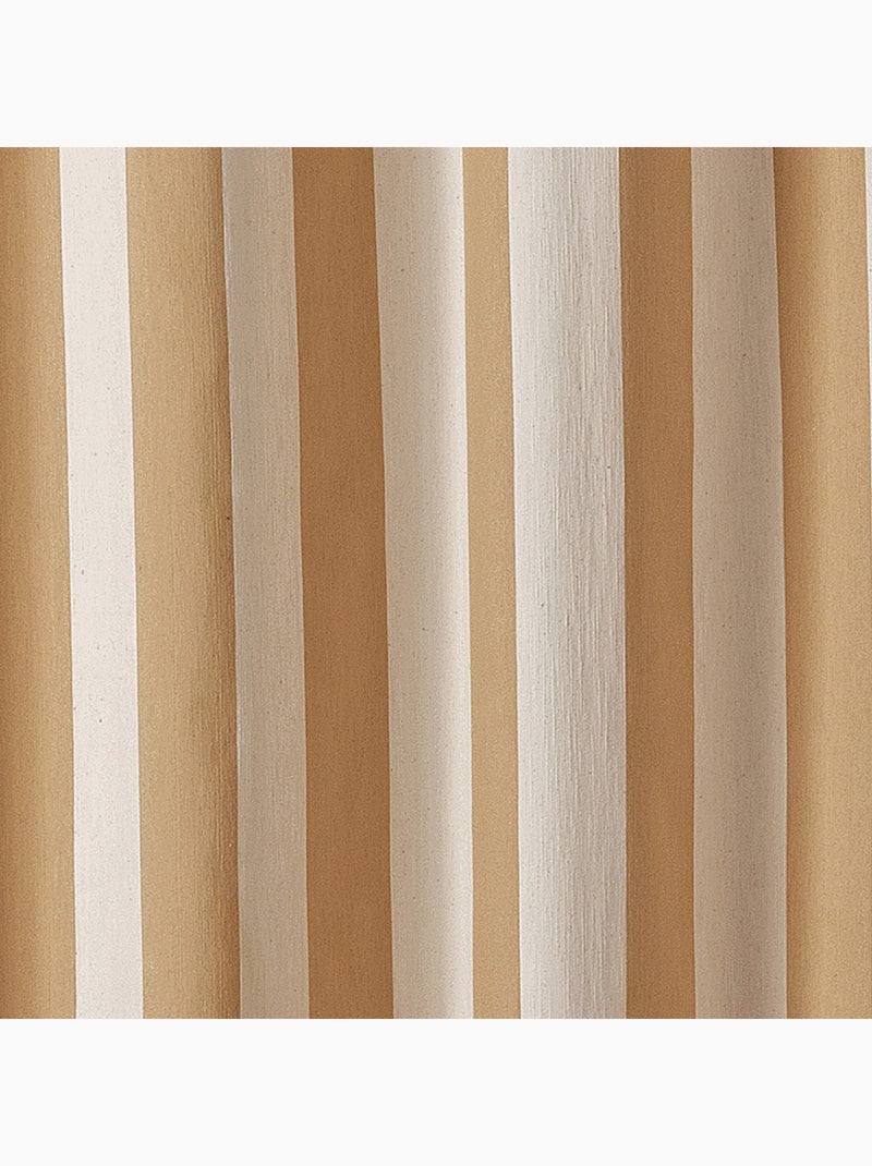 Tenda a righe verticali in tessuto satinato con occhielli Marrone chiaro - Kiabi