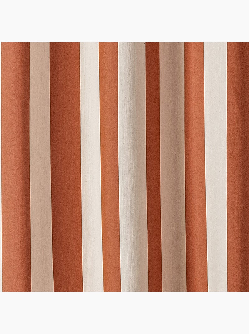 Tenda a righe verticali in tessuto satinato con occhielli Rosso mattone - Kiabi