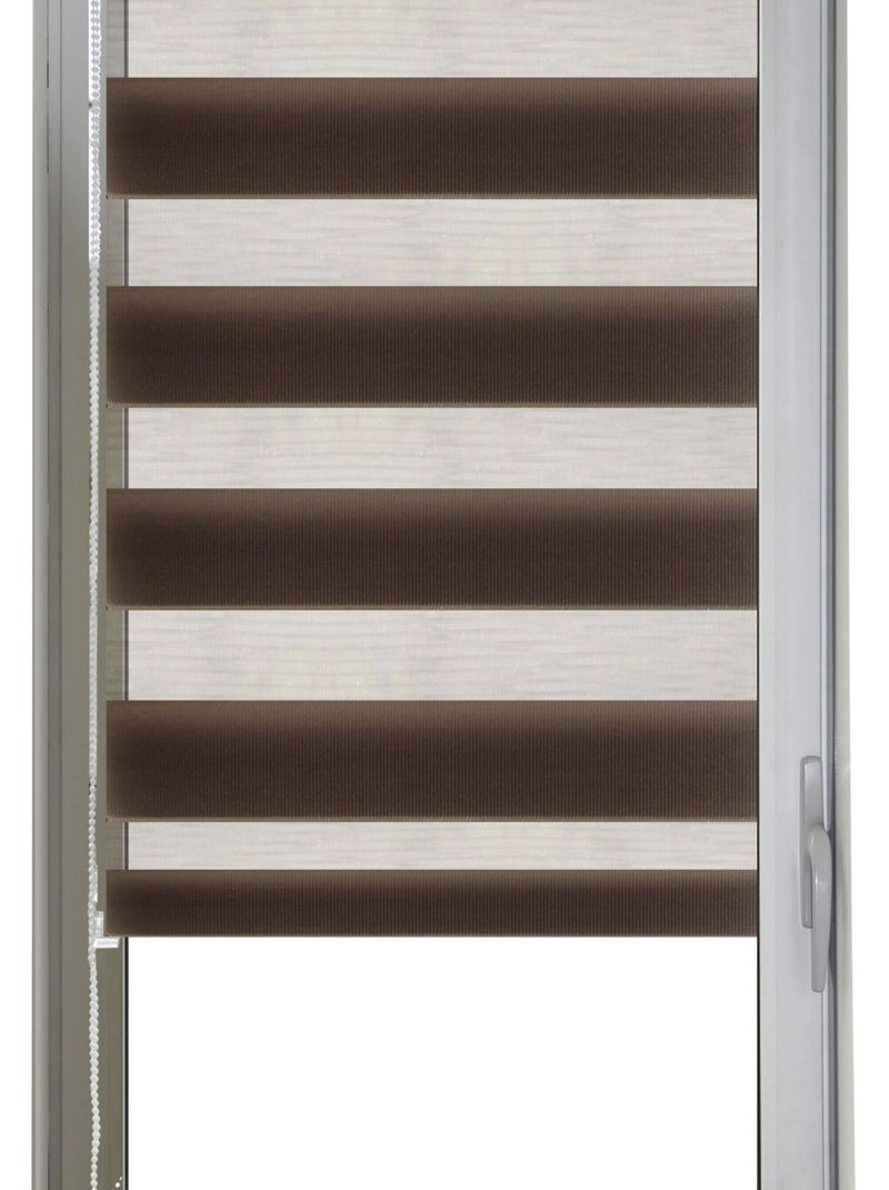 Tenda a rullo giorno/notte con strisce orizzontali Marrone cioccolato - Kiabi