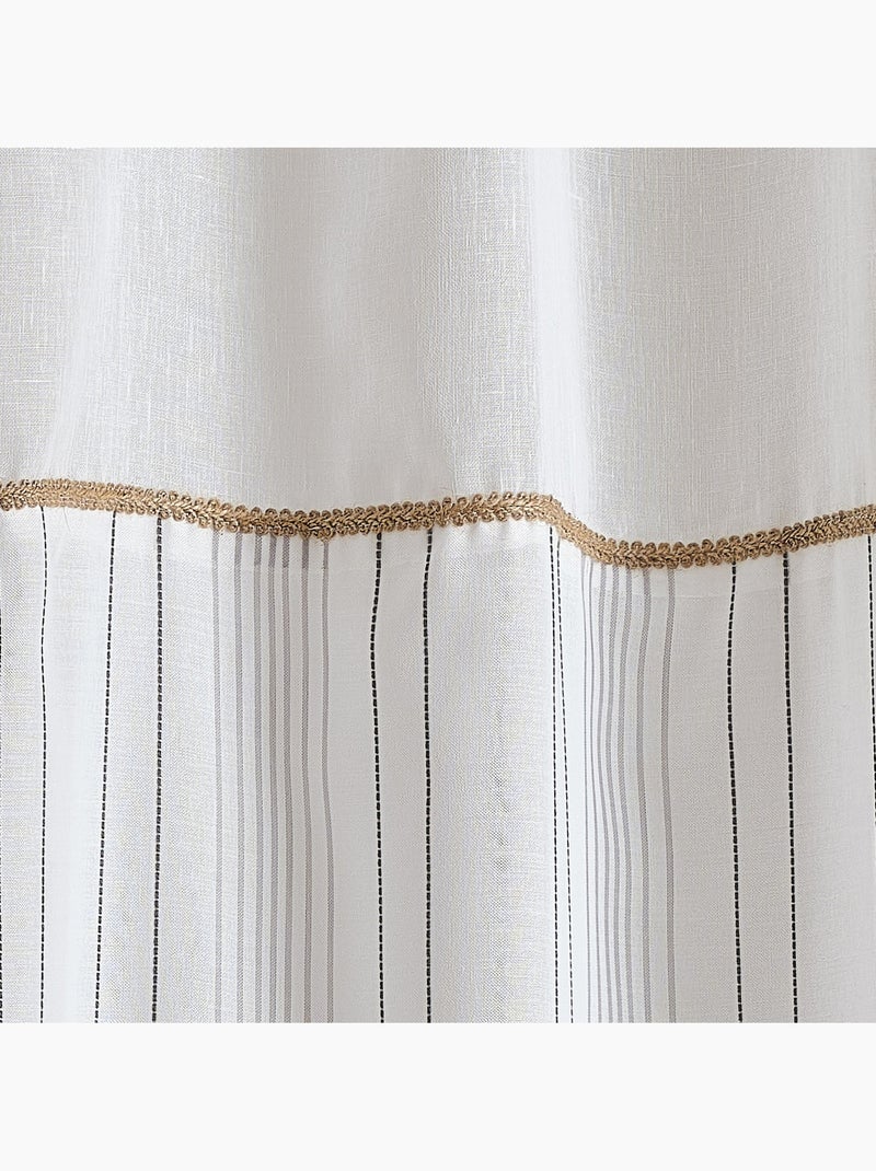 Tenda a setaccio annodata con rivestimento e finitura in juta Avorio - Kiabi