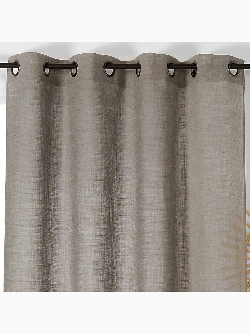Tenda a setaccio naturale in 100% lino Grigio perla - Kiabi