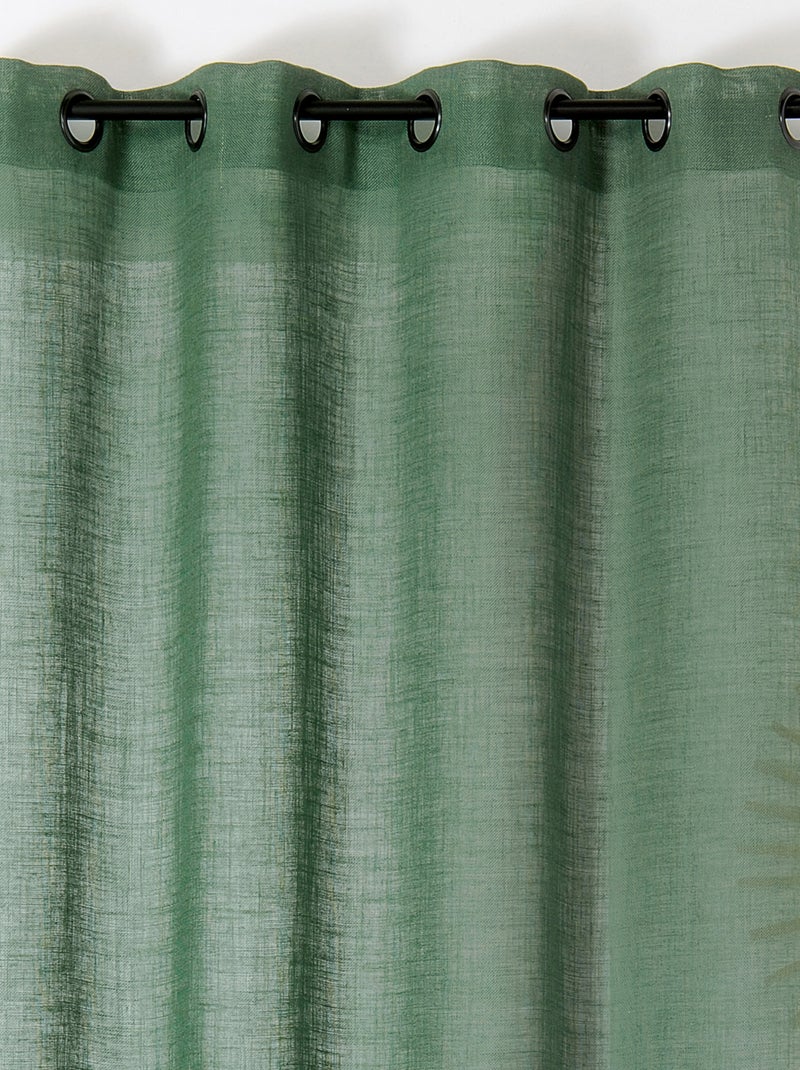 Tenda a setaccio naturale in 100% lino Verde - Kiabi