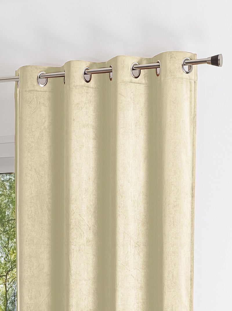 Tenda a tinta unita con effetto scamosciato Beige chiaro - Kiabi