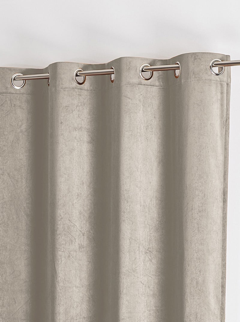 Tenda a tinta unita con effetto scamosciato Grigio perla - Kiabi
