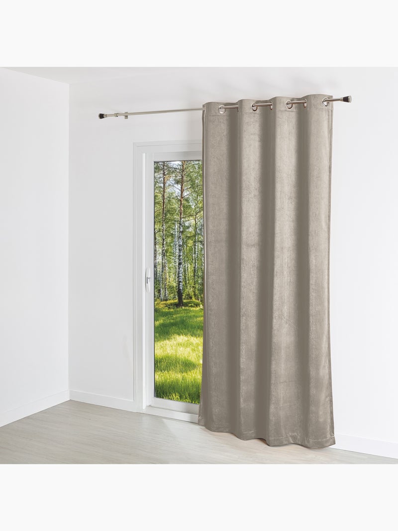 Tenda a tinta unita con effetto scamosciato Grigio perla - Kiabi