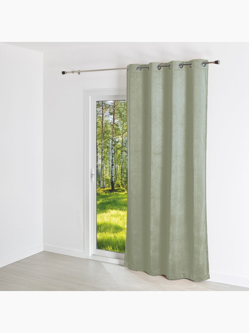 Tenda a tinta unita con effetto scamosciato Verde tiglio - Kiabi