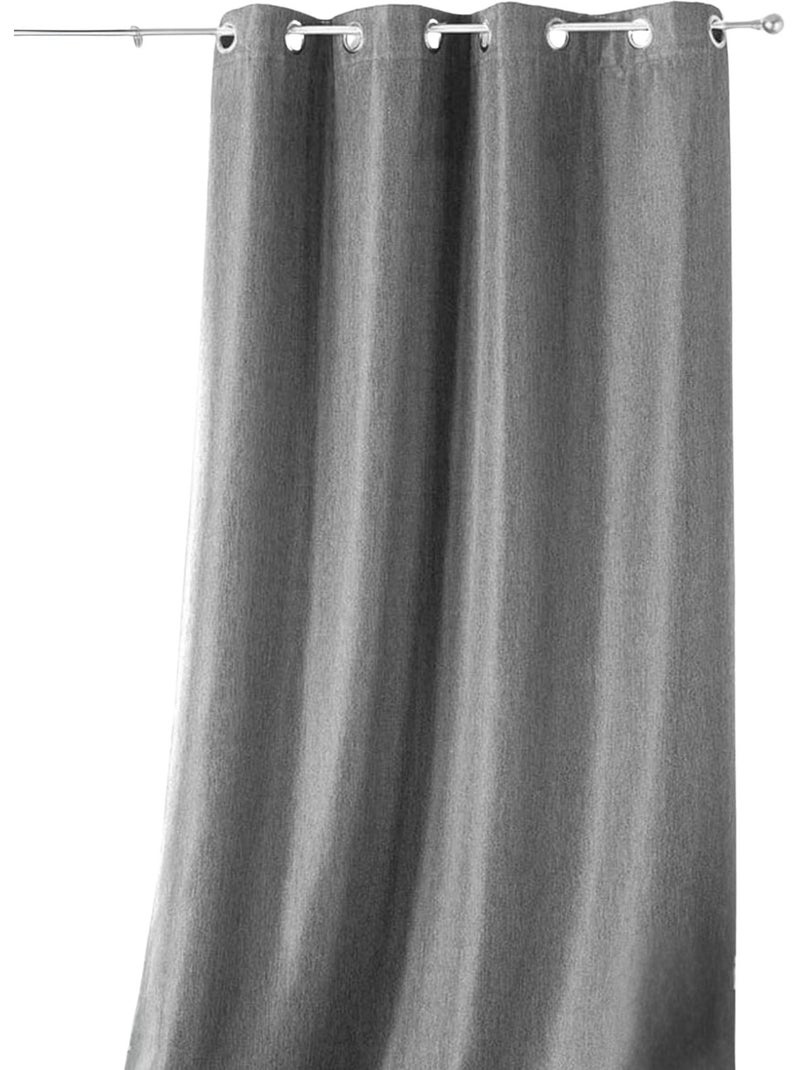 Tenda a tinta unita con occhielli Grigio scuro - Kiabi
