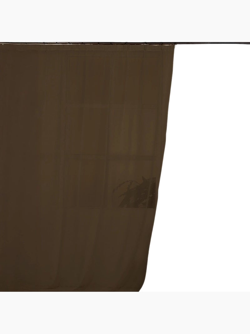 Tenda a velo a tinta unita in tessuto velato con passamaneria arricciata Marrone cioccolato - Kiabi