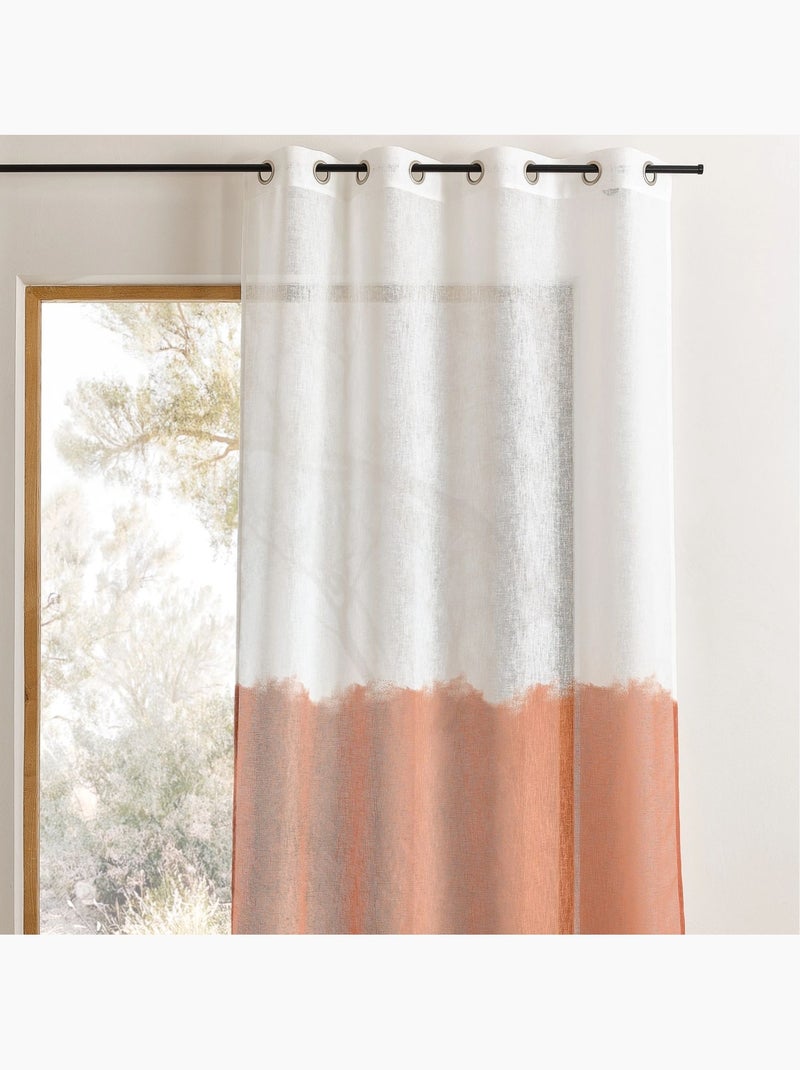 Tenda ad occhielli bicolore Terracotta - Kiabi