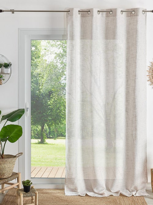 Tenda ad occhielli effetto lino naturale - Kiabi