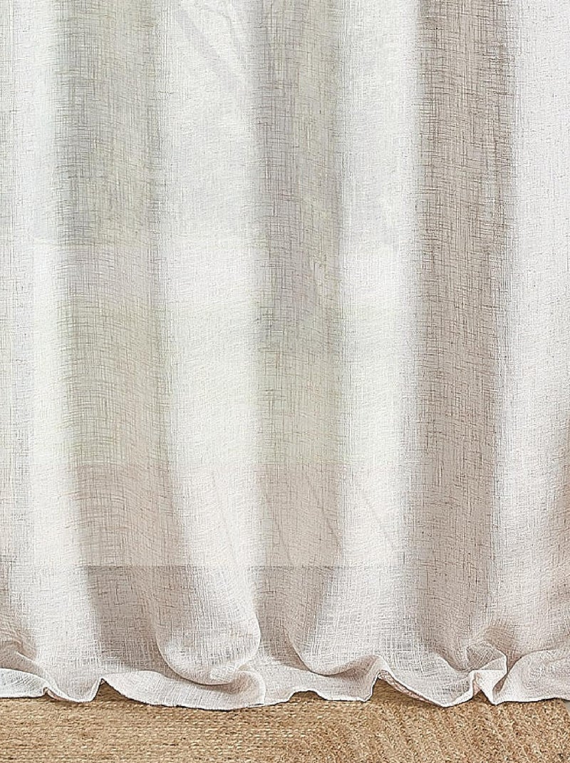 Tenda ad occhielli effetto lino naturale Beige chiaro - Kiabi