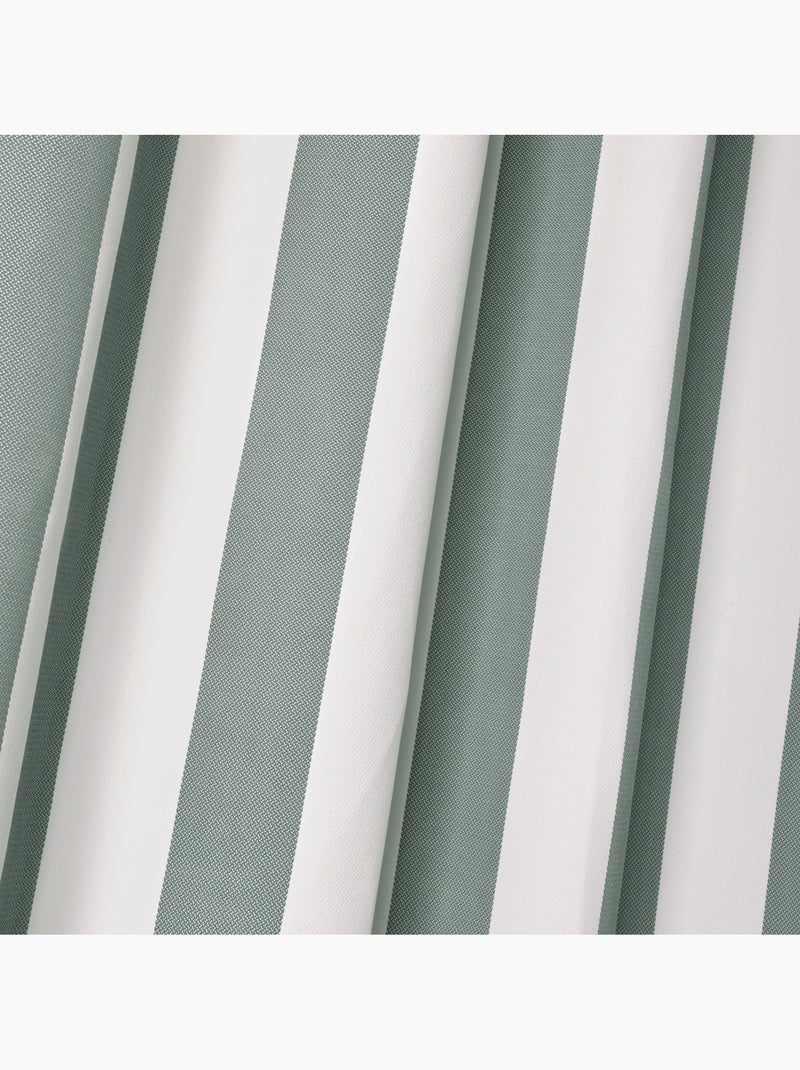 Tenda ad occhielli idrorepellente a righe per esterni Verde - Kiabi