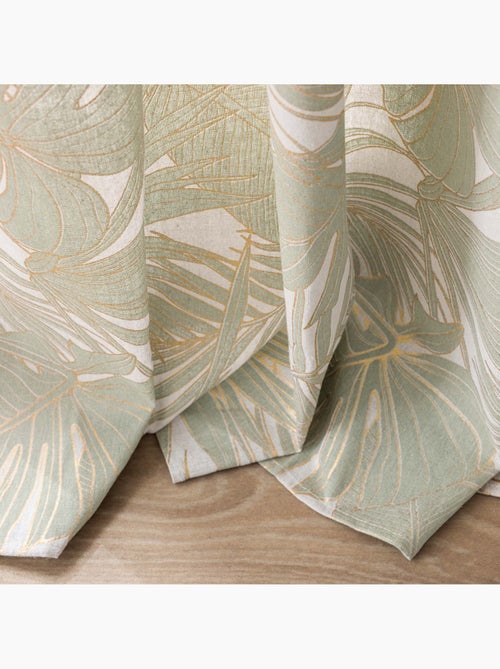 Tenda ad occhielli in policotone con foglie metalliche - Kiabi