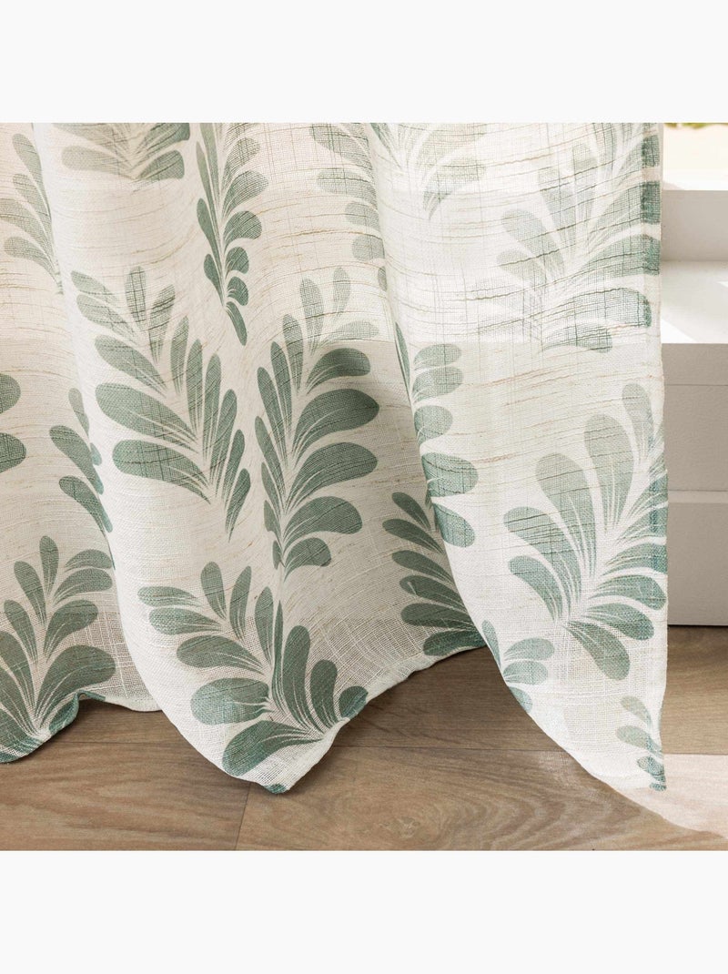 Tenda ad occhielli in polilina stampata con retino Verde - Kiabi