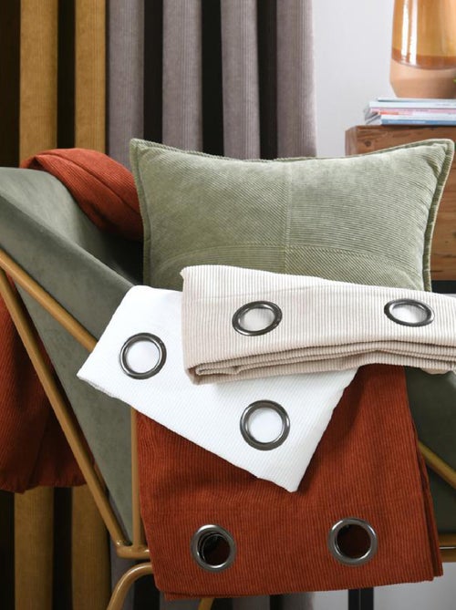 Tenda ad occhielli in velluto a coste - Kiabi