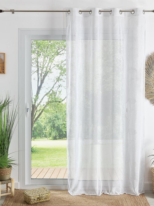 Tenda ad occhielli ricamata a foglie - Kiabi