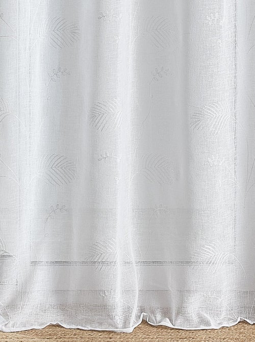 Tenda ad occhielli ricamata a foglie - Kiabi