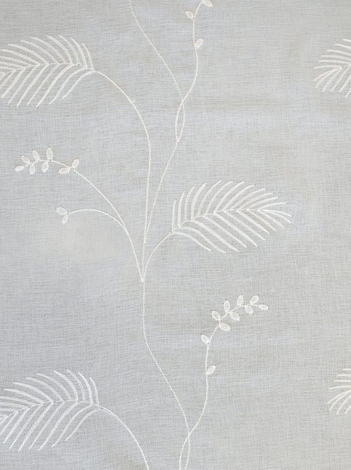 Tenda ad occhielli ricamata a foglie - Kiabi