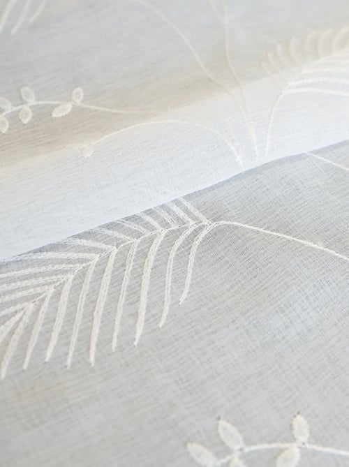 Tenda ad occhielli ricamata a foglie - Kiabi