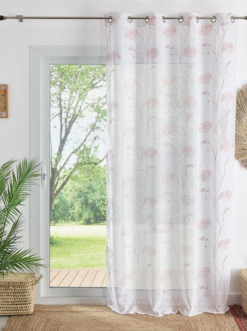 Tenda ad occhielli ricamata a foglie - Kiabi