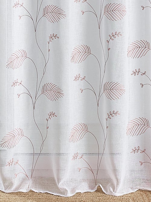 Tenda ad occhielli ricamata a foglie - Kiabi