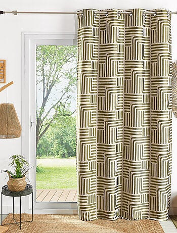 Tenda ad occhielli serigrafata jacquard