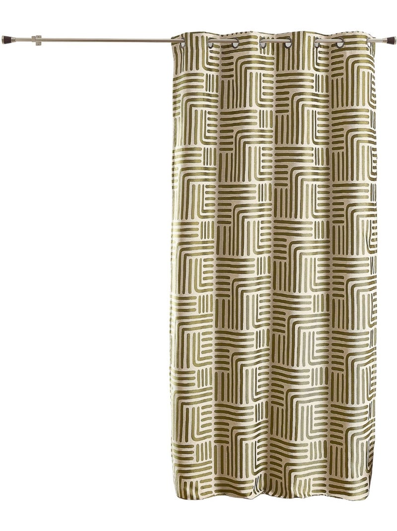 Tenda ad occhielli serigrafata jacquard Cachi - Kiabi
