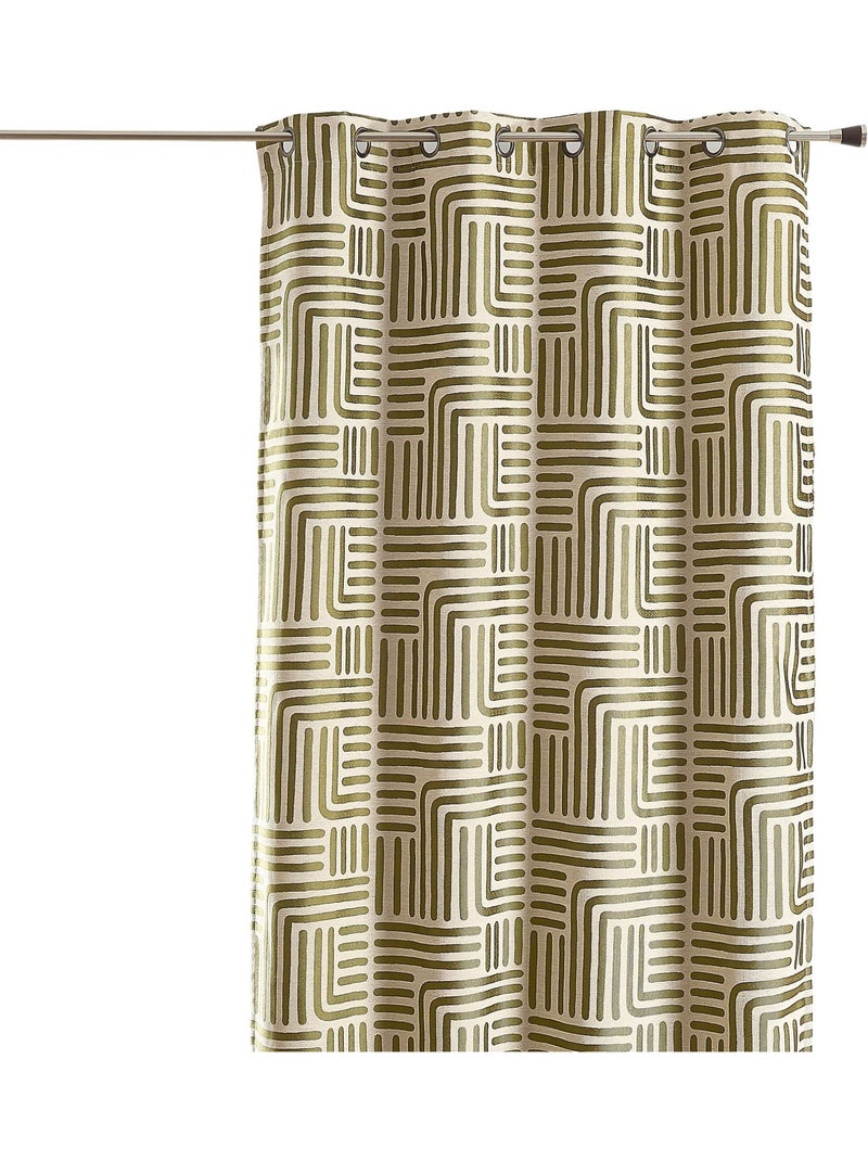 Tenda ad occhielli serigrafata jacquard Cachi - Kiabi