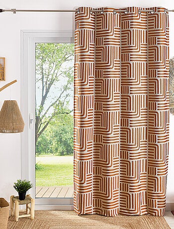Tenda ad occhielli serigrafata jacquard