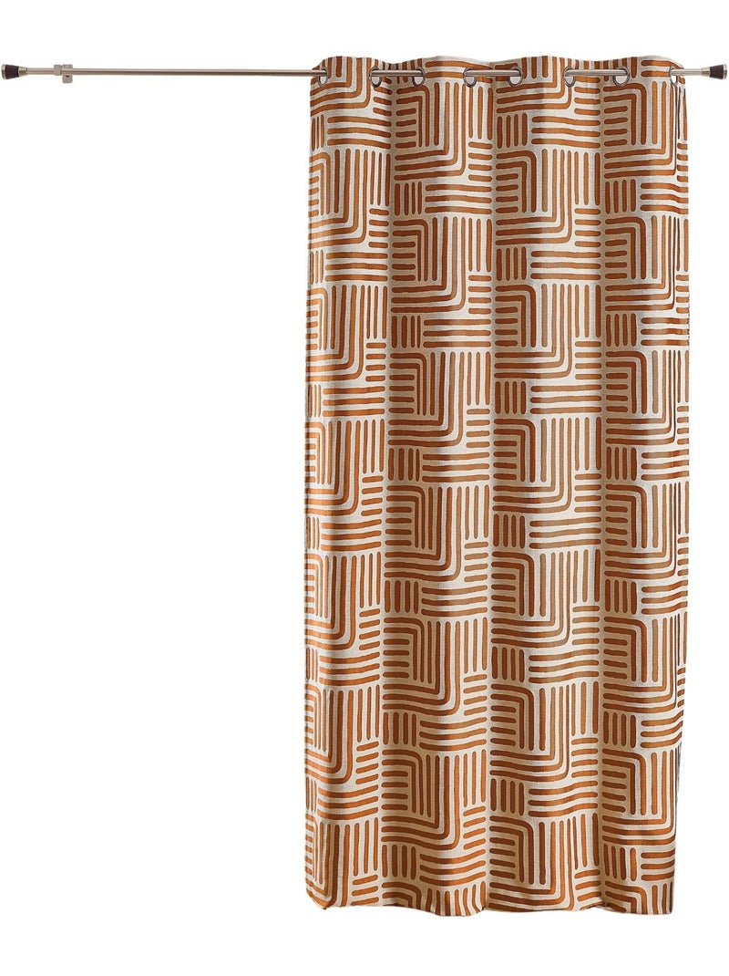 Tenda ad occhielli serigrafata jacquard Terracotta - Kiabi