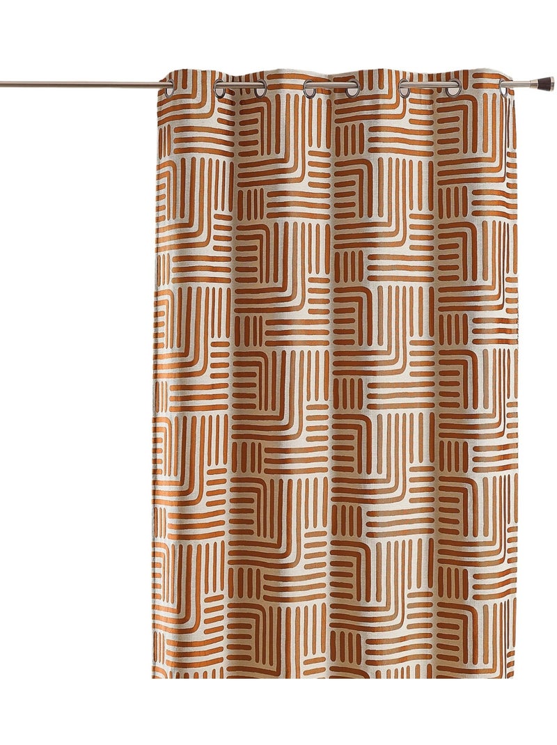 Tenda ad occhielli serigrafata jacquard Terracotta - Kiabi