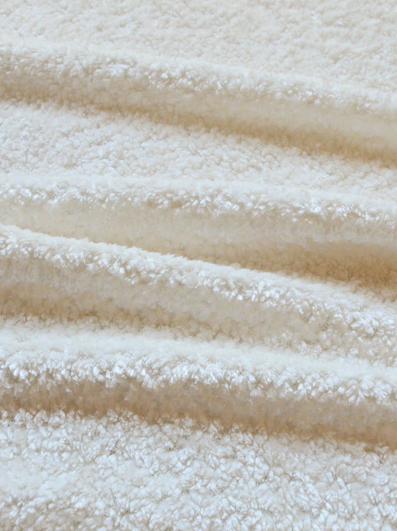 Tenda ad occhiello in ciniglia effetto peluche Ecru - Kiabi
