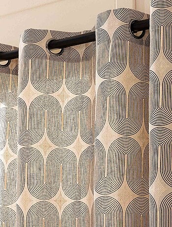 Tenda ad occhiello in policotone con motivo metallico
