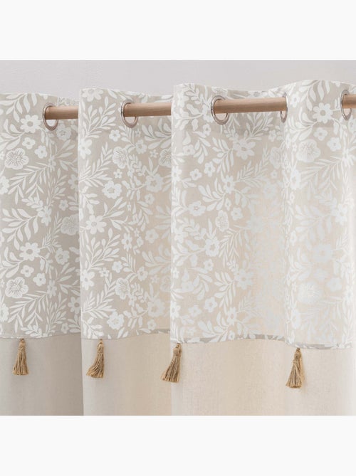 Tenda ad occhiello in policotone con top floreale e nappine - Kiabi