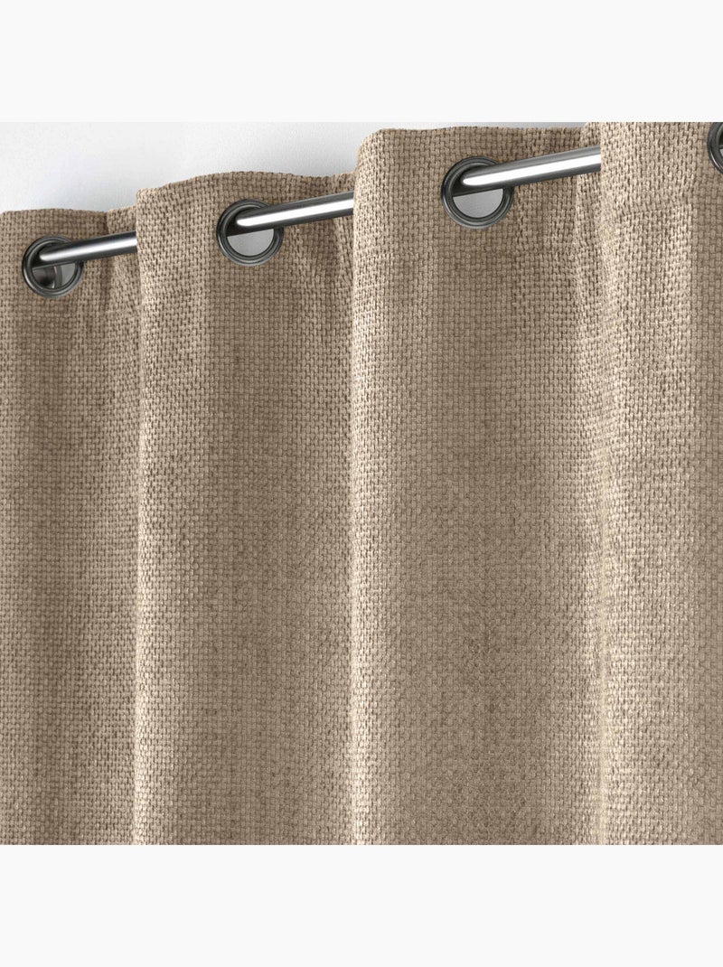 Tenda ad occhiello in velluto di ciniglia Beige sabbia - Kiabi