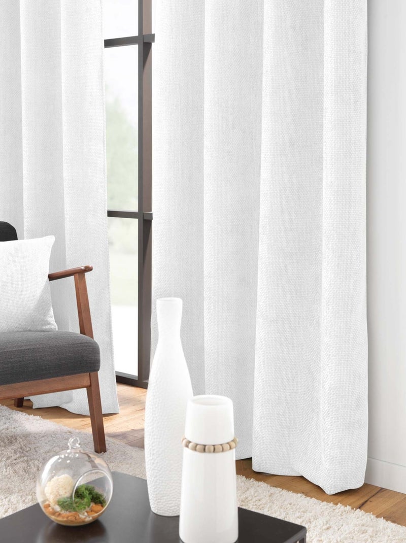 Tenda ad occhiello in velluto di ciniglia Bianco - Kiabi