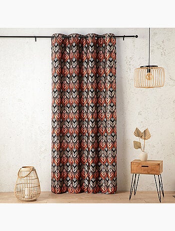 Tenda art déco effetto velluto con occhielli