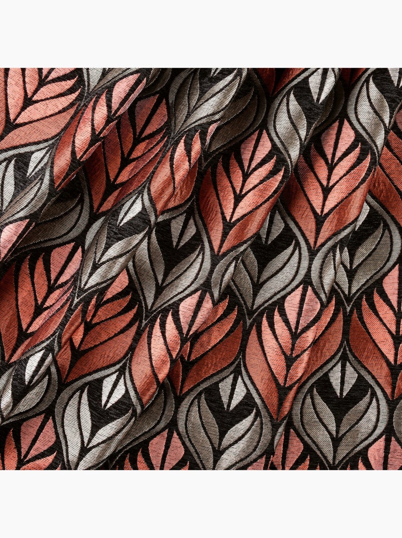 Tenda art déco effetto velluto con occhielli Arancione corallo - Kiabi