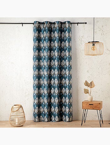 Tenda art déco effetto velluto con occhielli