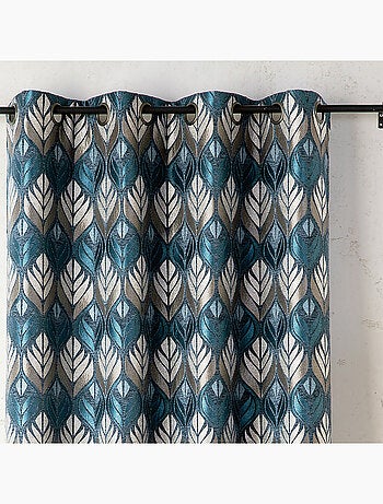Tenda art déco effetto velluto con occhielli