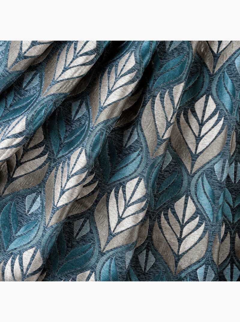 Tenda art déco effetto velluto con occhielli Blu - Kiabi