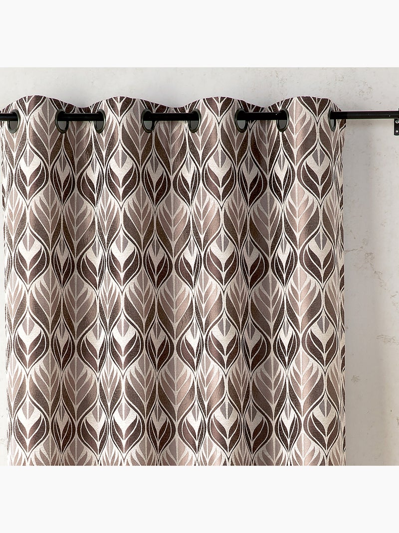 Tenda art déco effetto velluto con occhielli Tortora - Kiabi