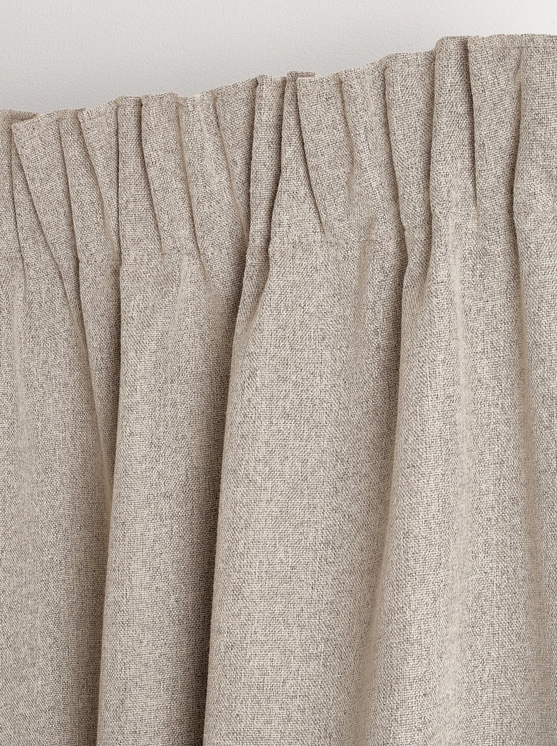 Tenda bifacciale 100% oscurante con arricciature MIDNIGHT Legno naturale - Kiabi