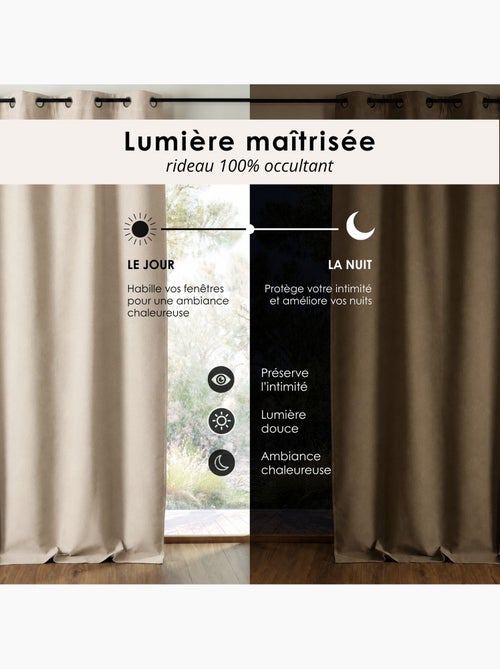 Tenda bifacciale 100% oscurante con arricciature midnight - Kiabi Tenda bifacciale 100% oscurante con arricciature midnight - Kiabi