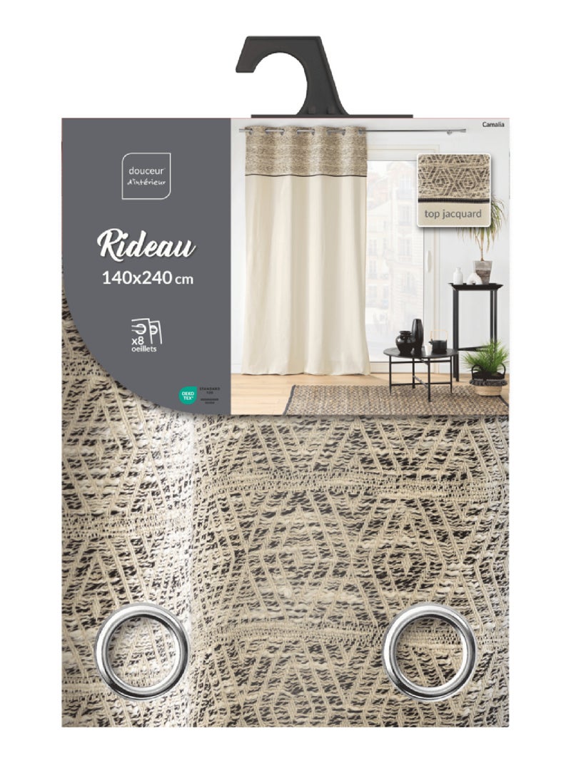 Tenda Camalia Top Jacquard Eyelet Legno naturale - Kiabi