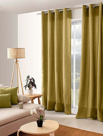 Tenda colorata in puro cotone con 8 occhielli