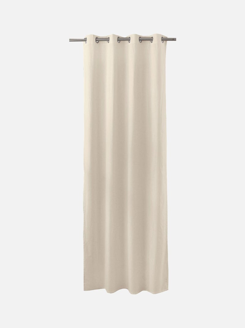 Tenda colorata in puro cotone con 8 occhielli Ecru - Kiabi