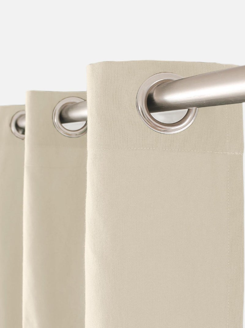 Tenda colorata in puro cotone con 8 occhielli Ecru - Kiabi